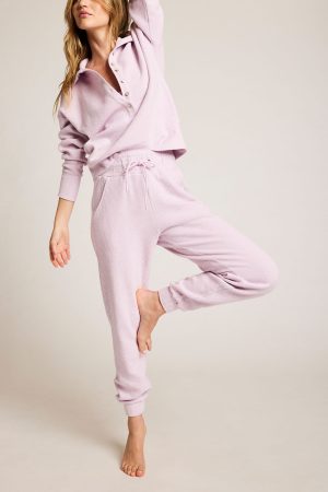 Waffle Knit Jogger in Lilac